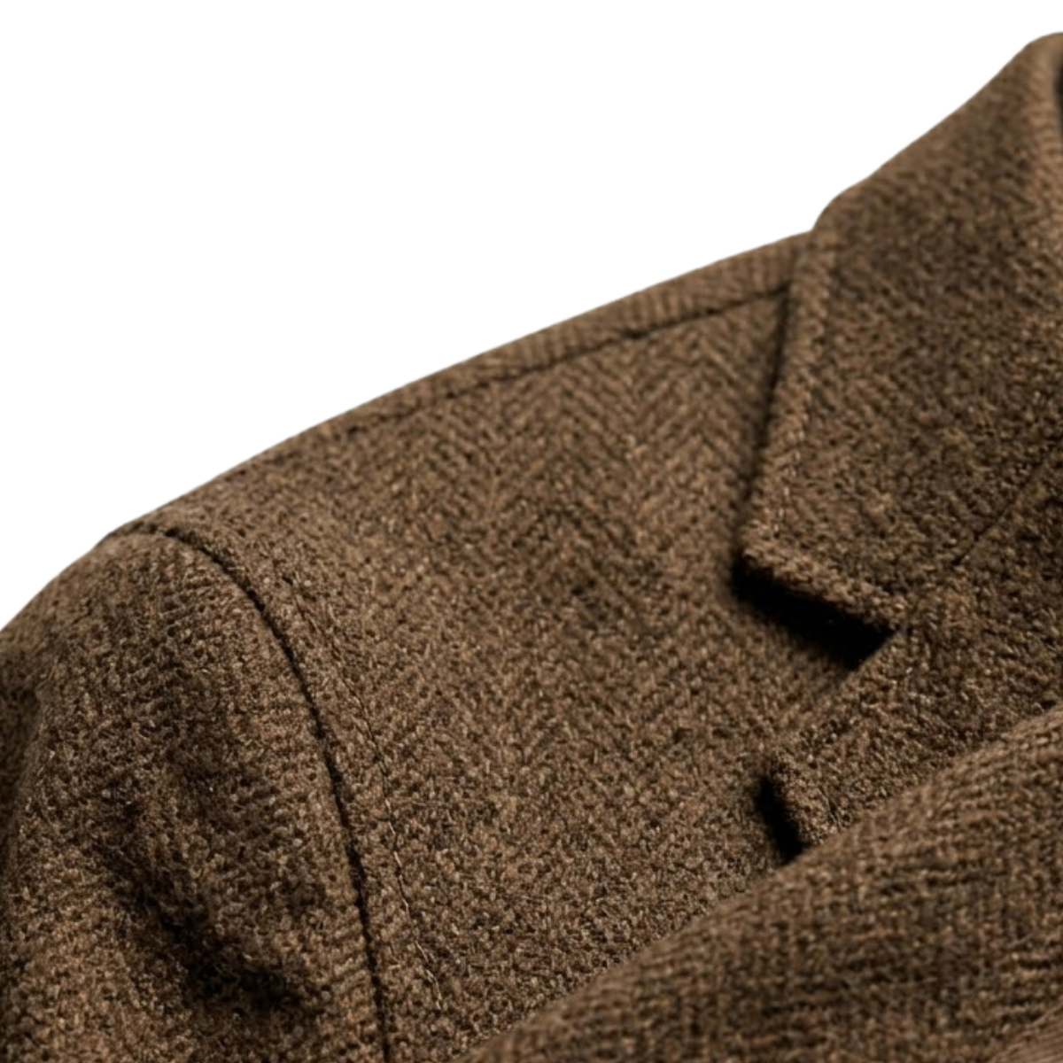 Men's Herringbone Wool Blazer Olive Green