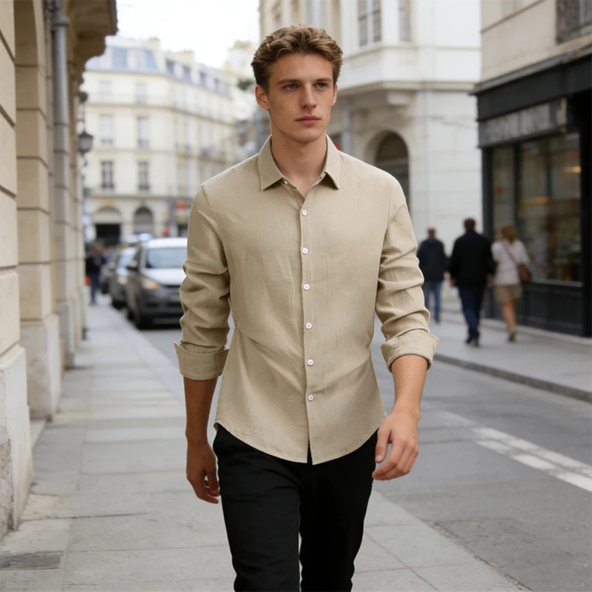The Viareggio Men’s Elegant Button Down Linen Cotton Shirt