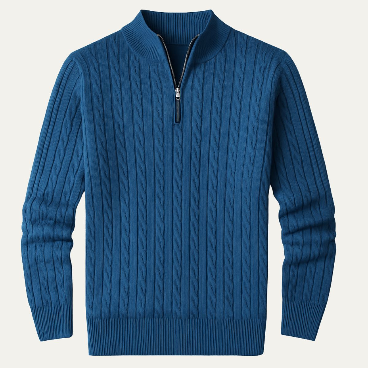 The Wells Cable-knit Quarter Zip Sweater