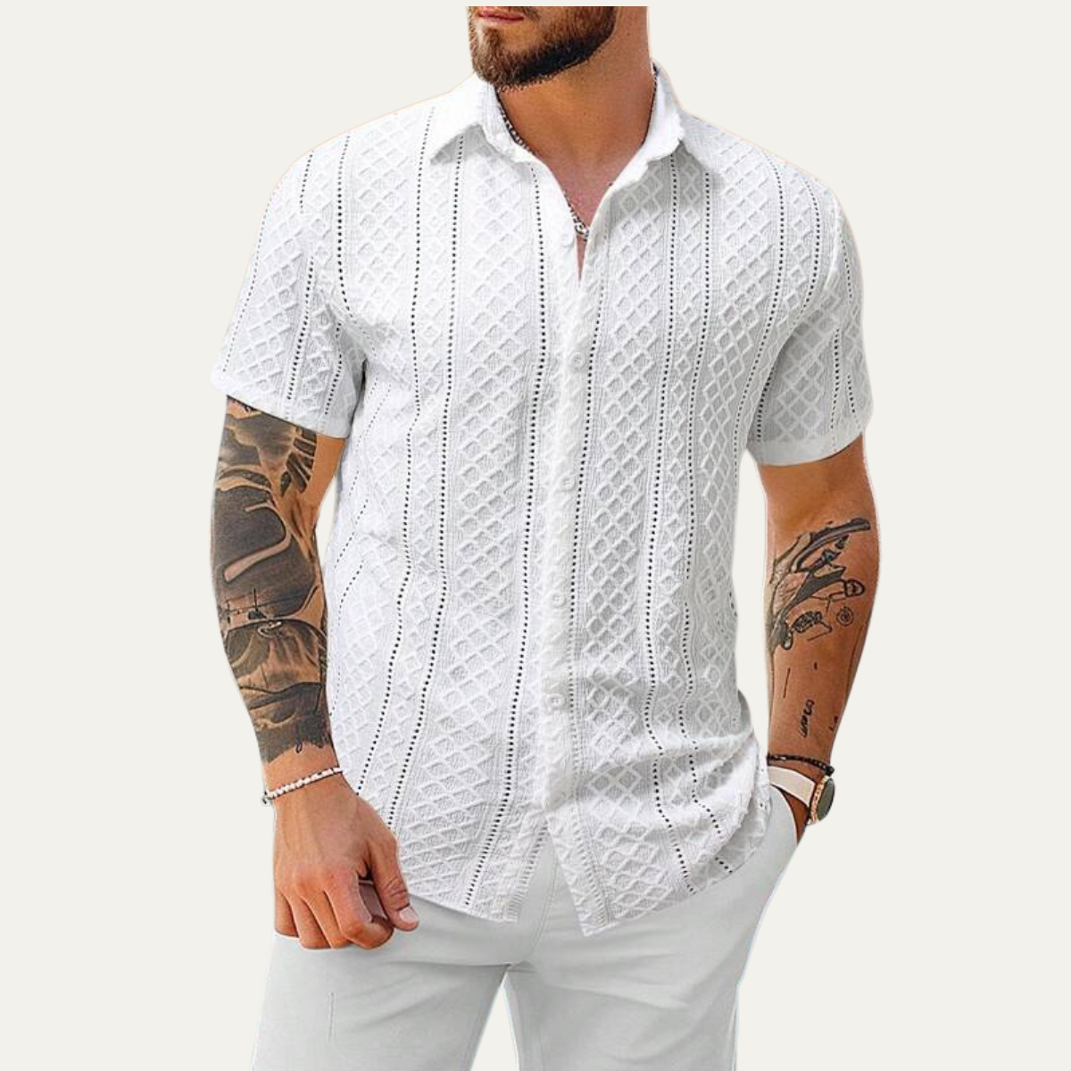 The Ashland Ridge Men’s Summer Textured Button Up Shirt
