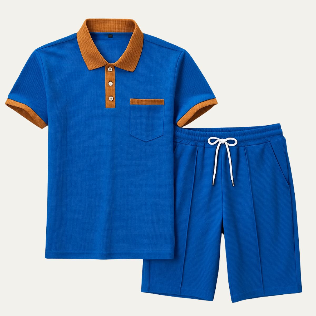 The Capri Cotton Set – Vintage Polo & Shorts Co ord for Men