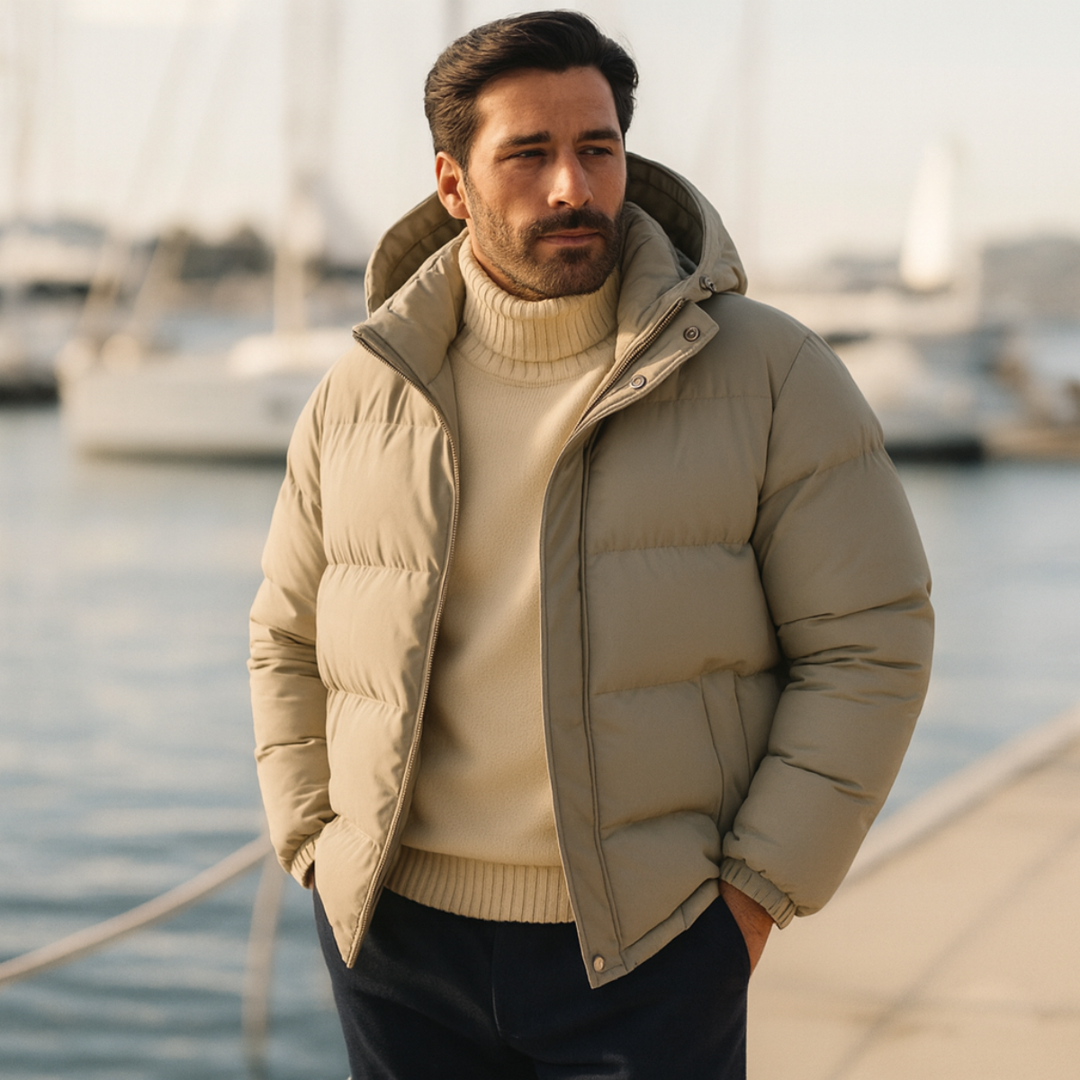 The Berlin Men's Hooded Puffer Jacket - Waterproof Down Parka