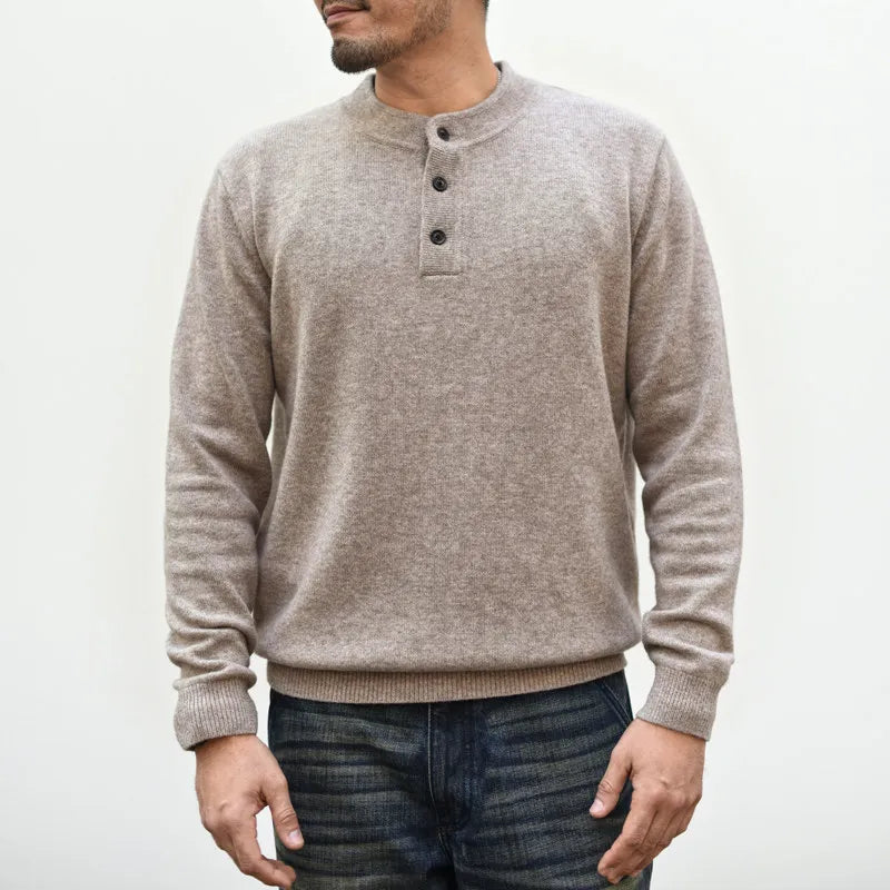 The Coronado Men’s Button Neck  Henley Knit Sweater