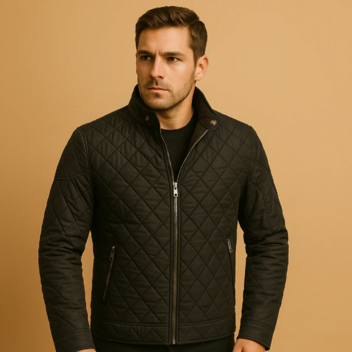 The Beaumont Men’s Lightweight Quilted Casual Coat with Zip Pockets