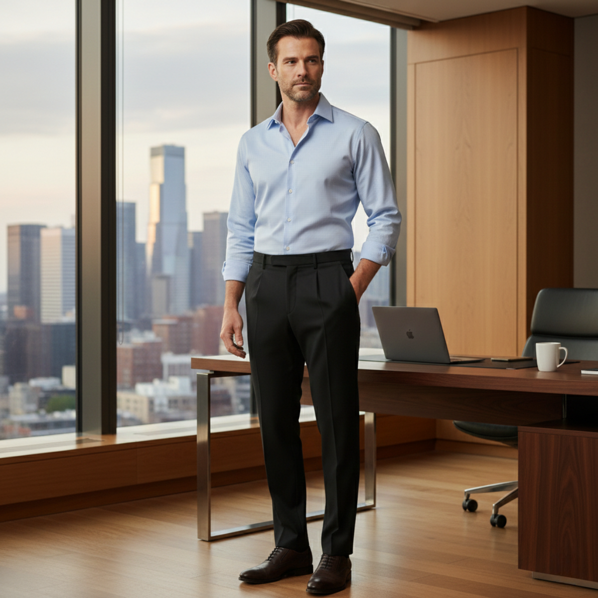 The Hawksmoor Men’s Luxury Slim Fit Business Suit Pants