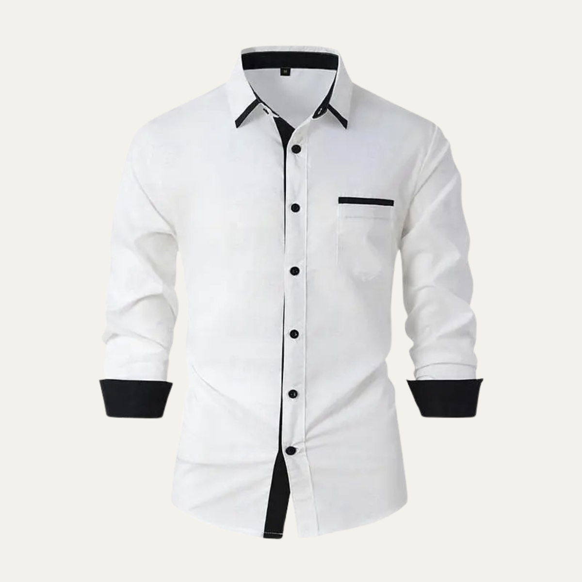 The Vercelli Men’s Casual Contrast Trim Button Up Shirt