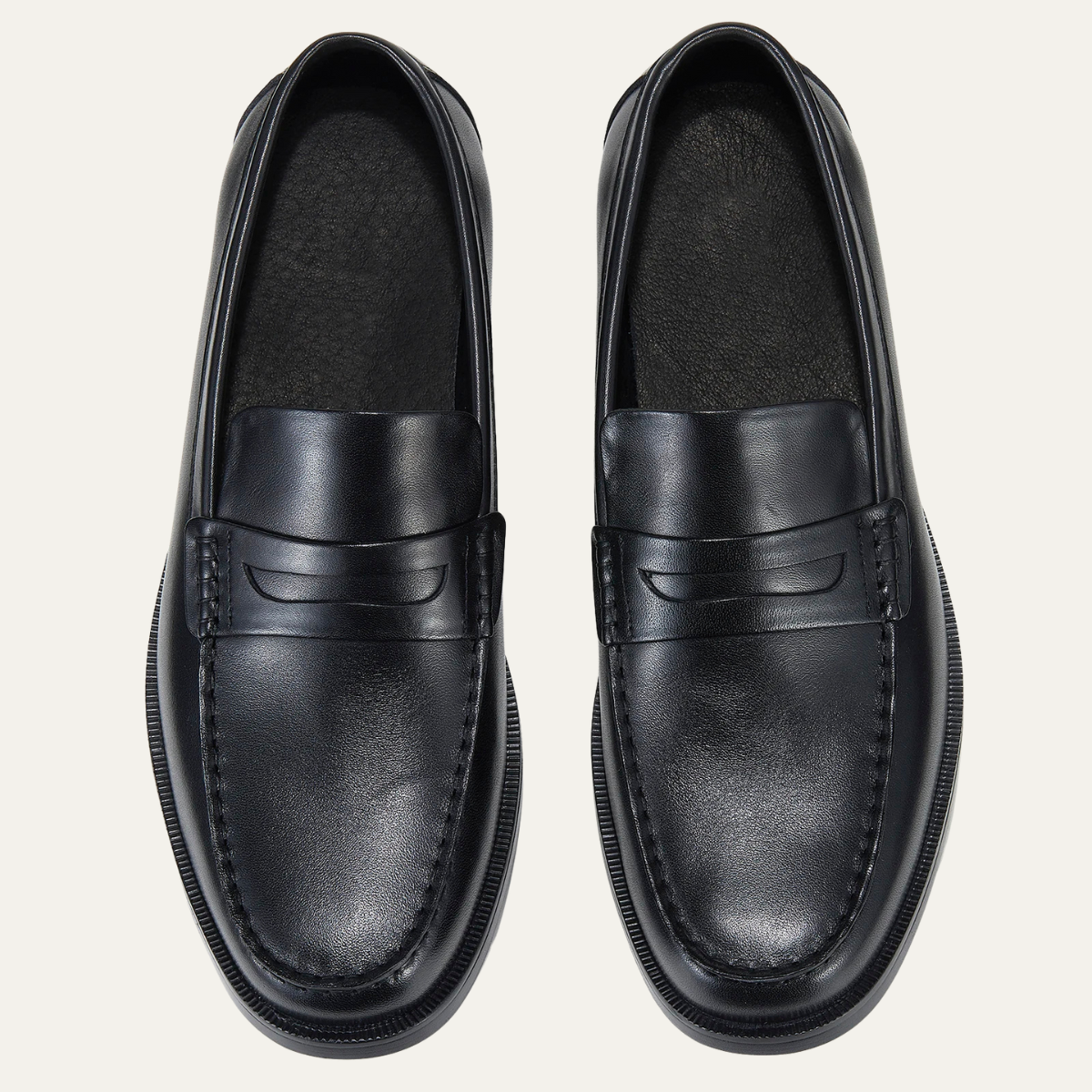 The Brookshire Lane Ridge Men’s Vintage Faux Leather Slip On Loafers — Black