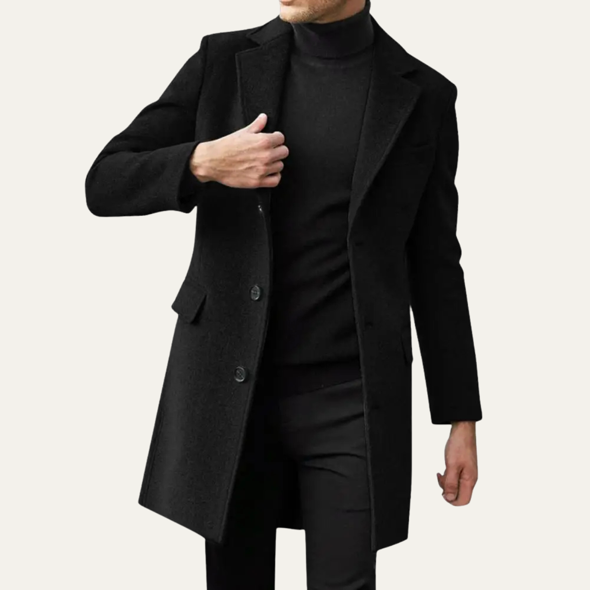 The Ravenswood Men's Single Breasted Wool Blend Overcoat