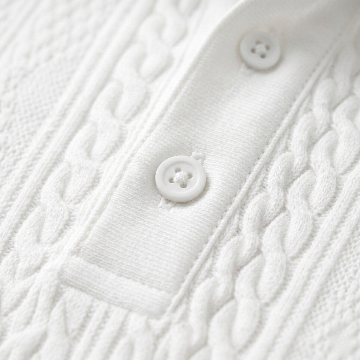 The Stonebrook Ridge Men’s Classic Textured Polo Shirt – White