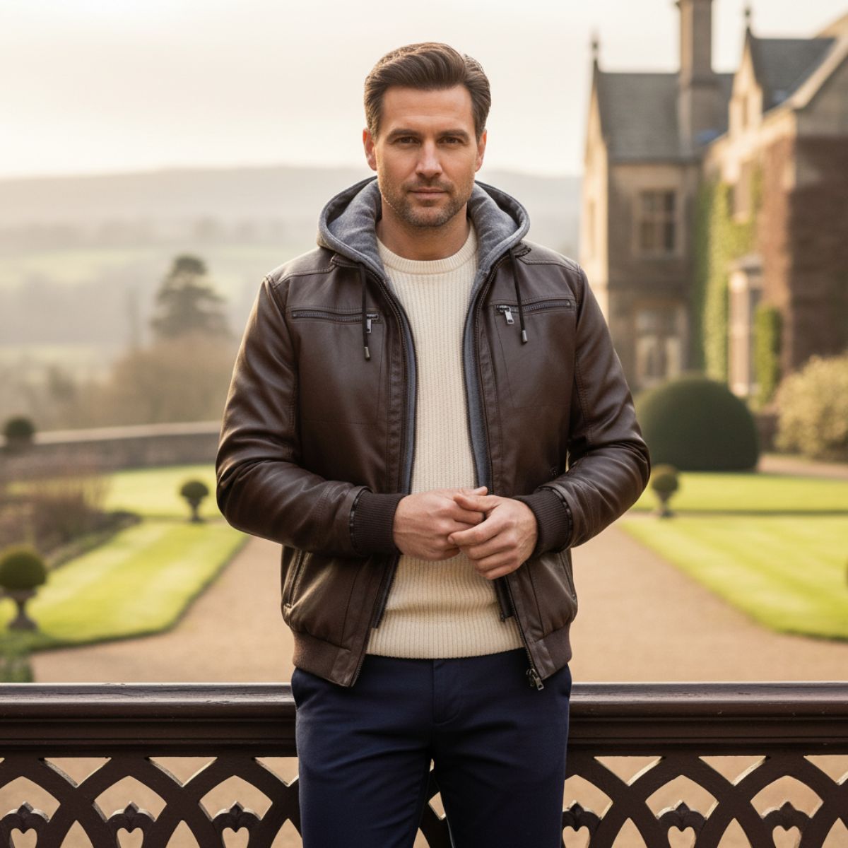 The Eversley Modern and Warm Leather Jacket for Men