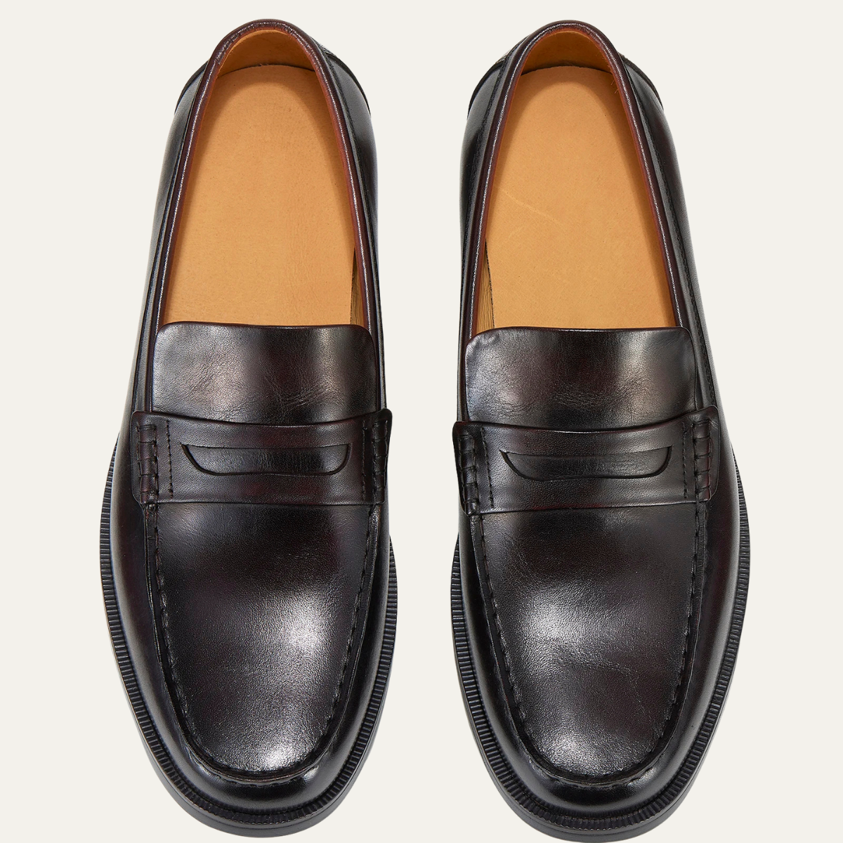 The Brookshire Lane Ridge Men’s Vintage Genuine Faux Leather Slip On Loafers - Brown