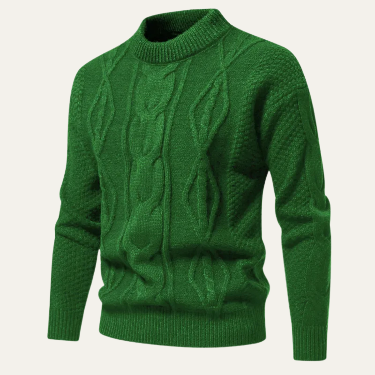The Birchcrest Men’s Cable Winter Trendy Round Neck Knit Sweater