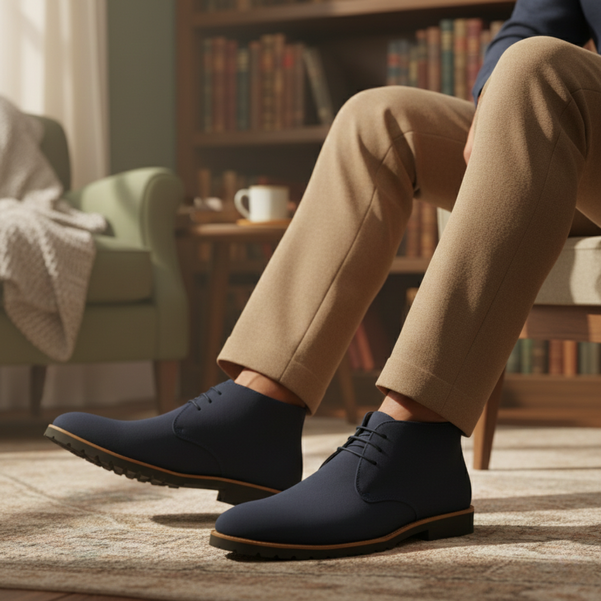 The Remington Men’s Casual Suede Chukka Dress Boots with Rubber Sole