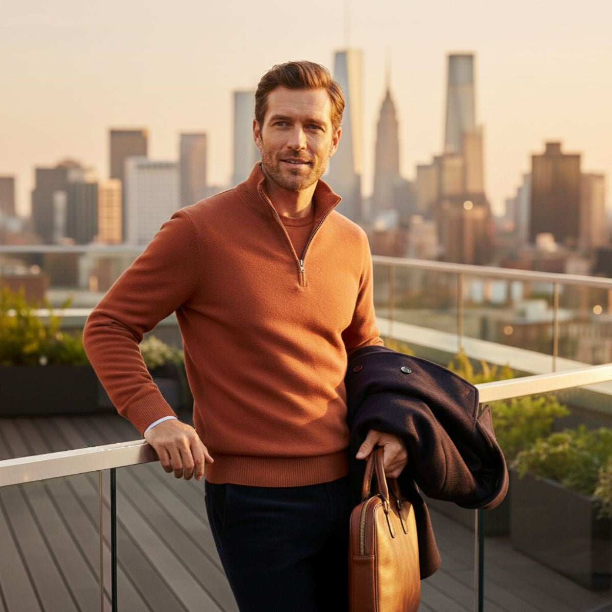 The Bronx Modern Quarter Zip Sweater for Men