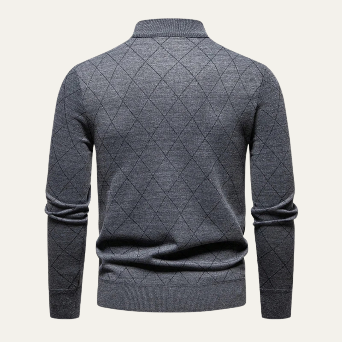 The Caserta Men’s Smart Casual Half Zip Knit Jumper – Gray