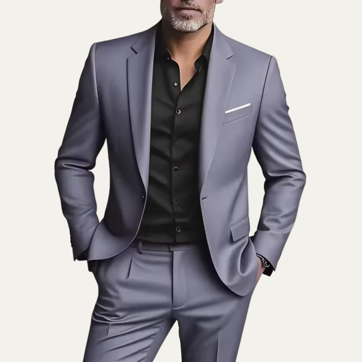 The Barbaresco Men’s Elegant Slim Fit Suit Set – Business Blazer & Pants