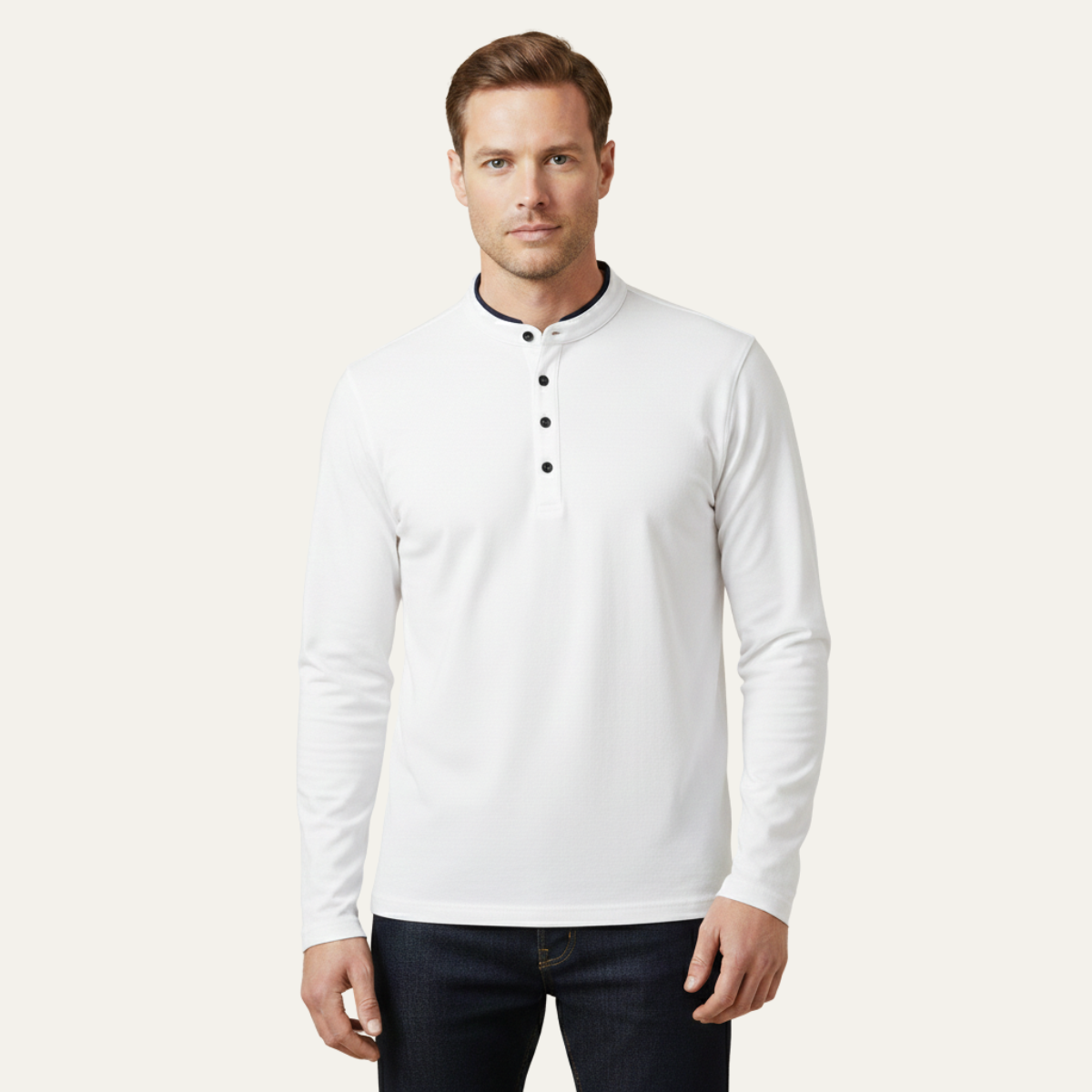 The Willowlake Ridge Men’s  Cotton Slim Fit Mandarin Collar Henley T Shirt