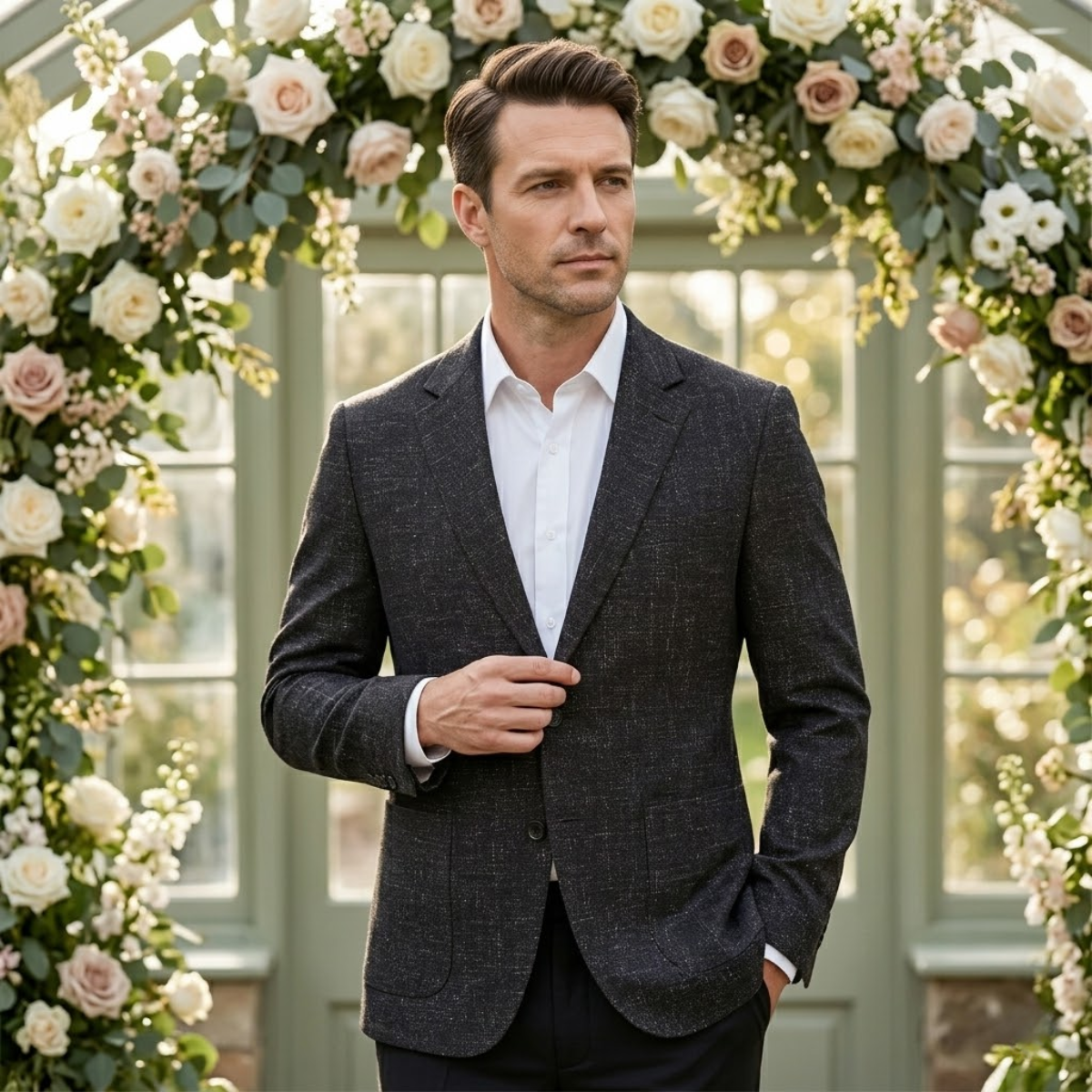 The Garda Porto Men’s Checked Double Breasted Plaid Blazer - Wedding Guest