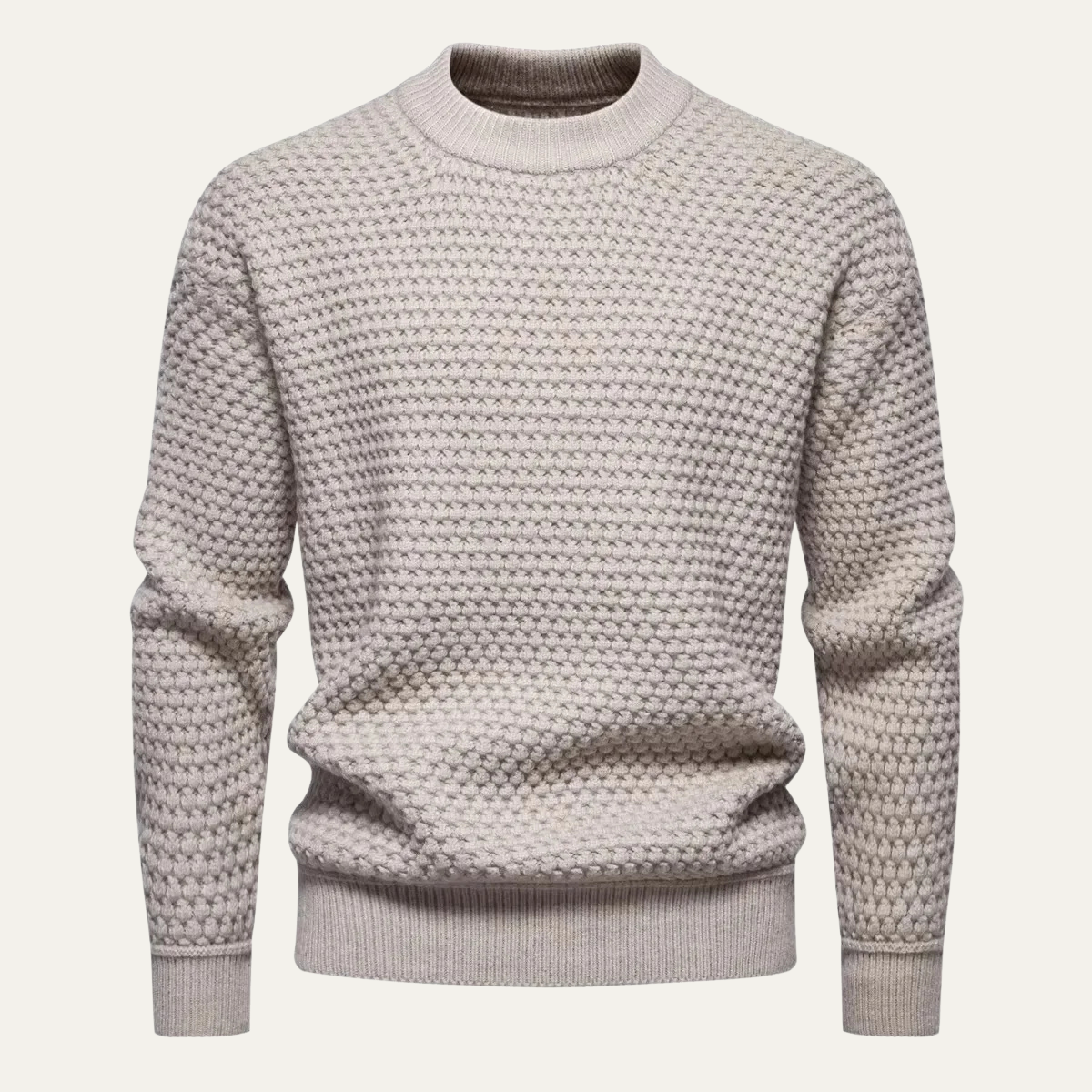 The Caprera Men’s Classic Knitted Crew Neck Textured Sweater