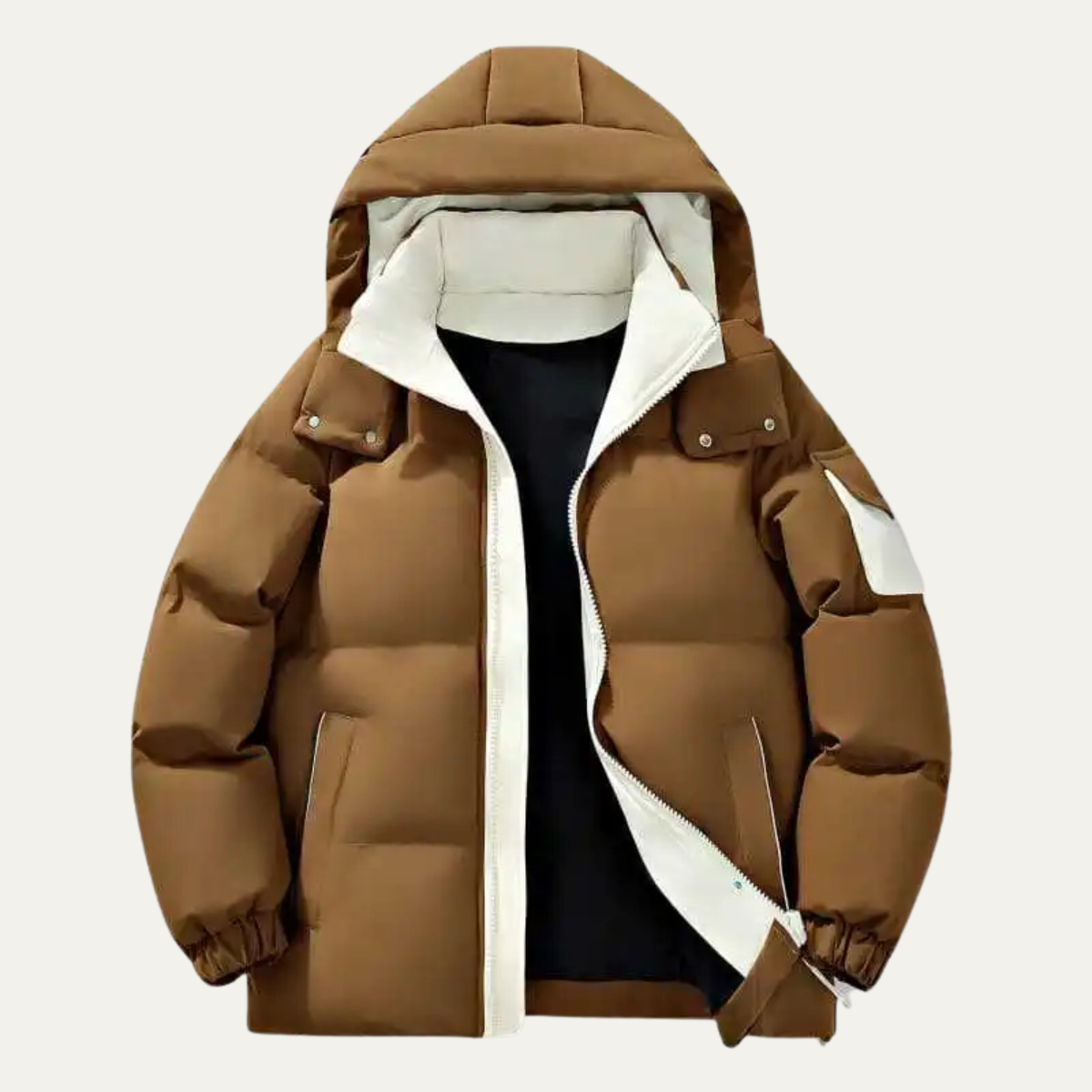 The Redwood Park Men’s Winter Thick Warm Puffer Snow Jacket with Stand Collar