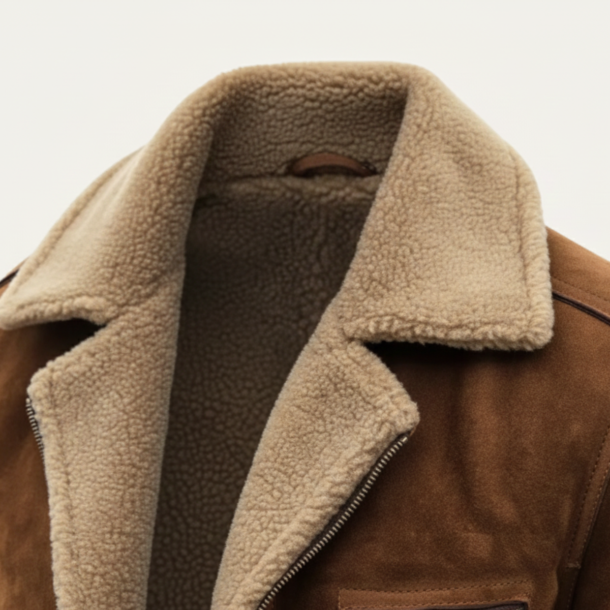 The Sorrento Men’s Vintage Faux Leather Shearling Fleece Jacket