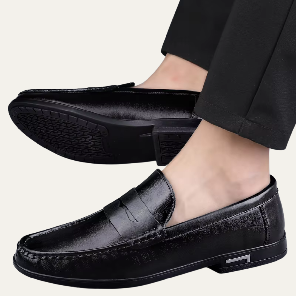 The Brookgate Men’s Breathable Italian Style Faux Leather Slip On Loafers