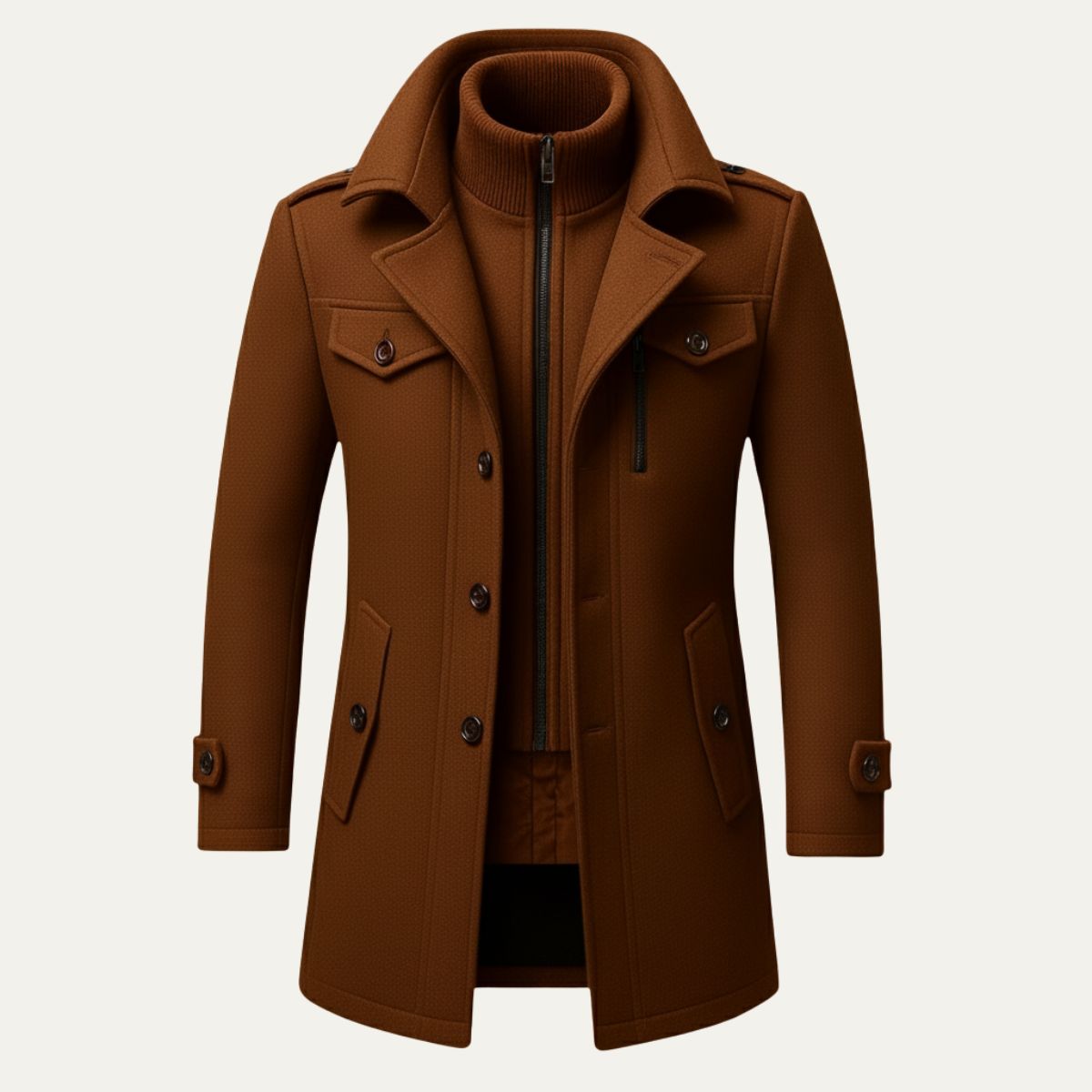 Men's Wool Blend Pea Coat Black