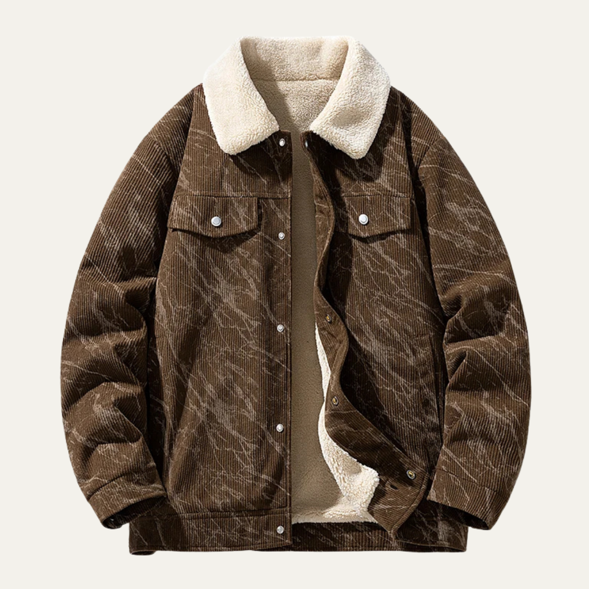 The Rockhaven Men’s Retro Corduroy Sherpa Fleece Lined Jacket