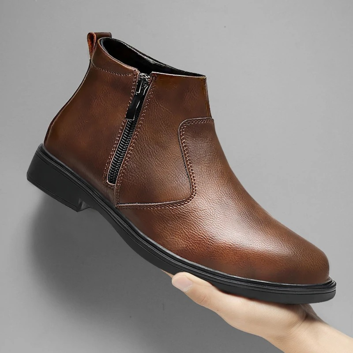 The Verona Men's Leather Chelsea Boots with Side Zip