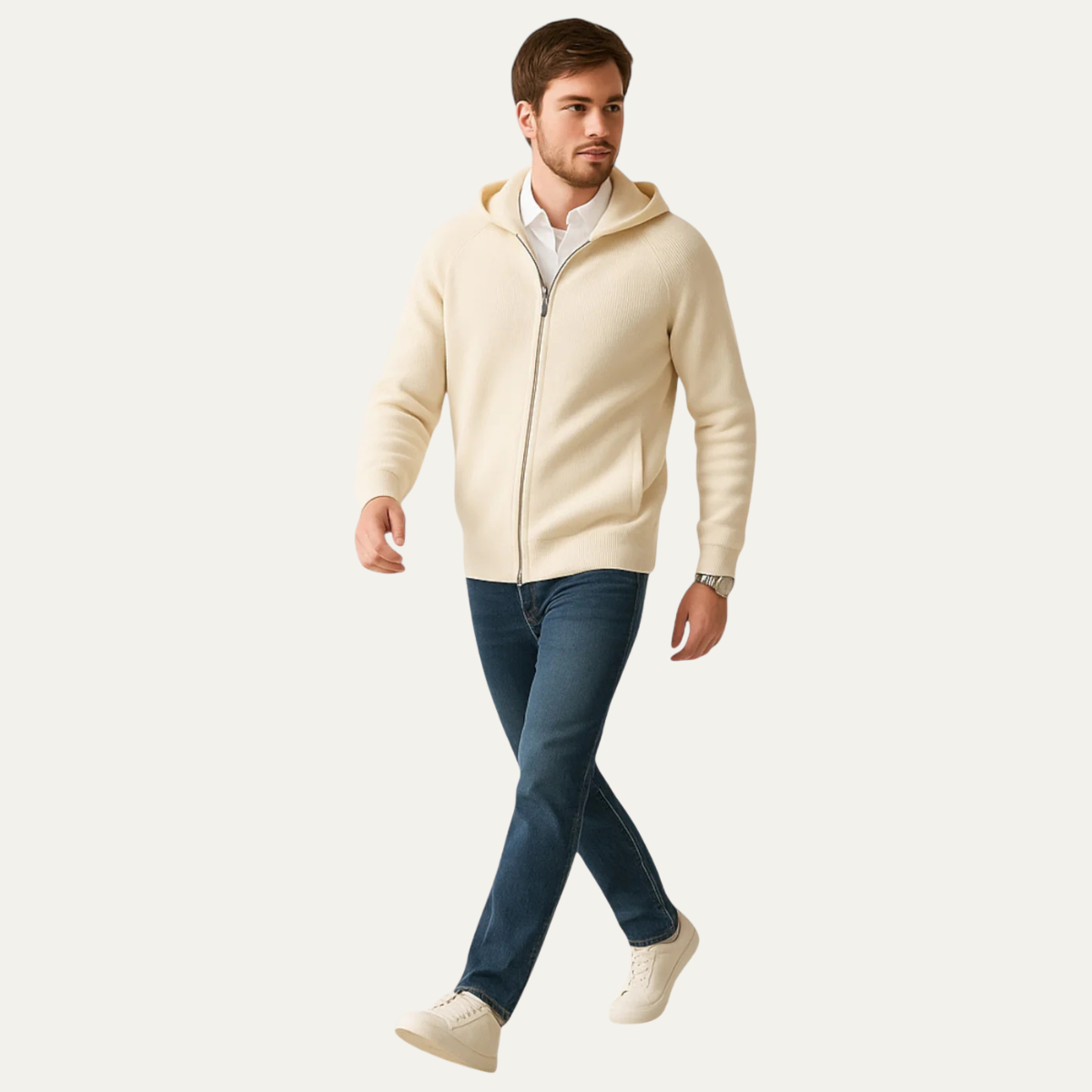The Riva Garda Men’s Soft Luxury Merino Wool Zipped Sweater