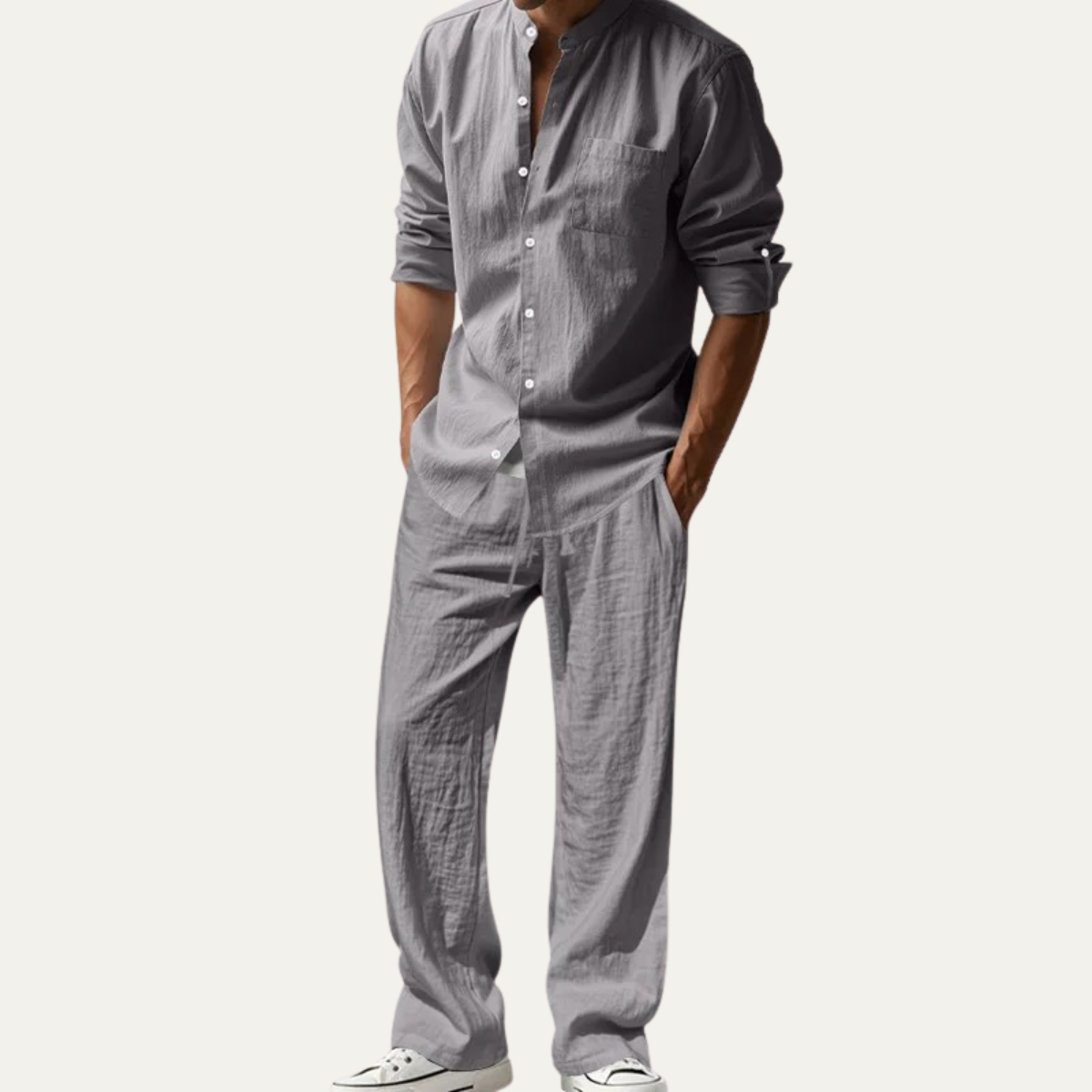 The Lakefield Men’s Relaxed Fit Linen Shirt & Pants Set