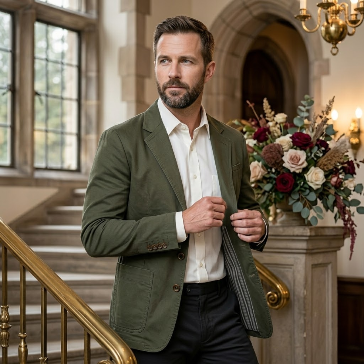 The Prestbury Men's Casual Lightweight Cotton Blazer - Wedding Guest