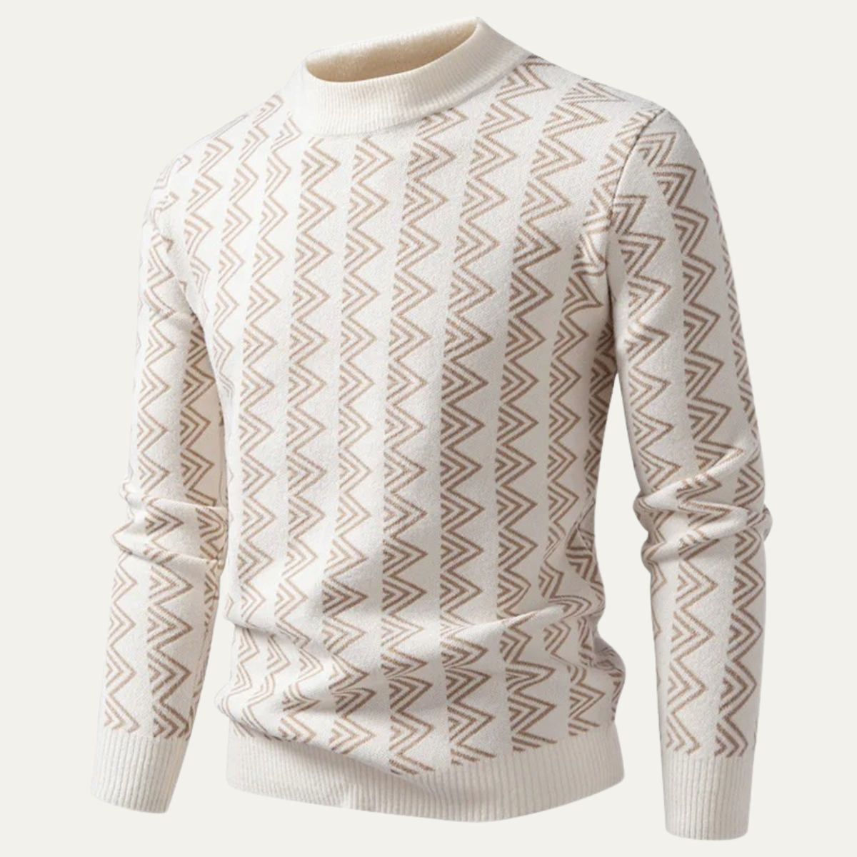 The Elmcrest Men’s Warm Geometric Pattern Crew Neck Knit Sweater