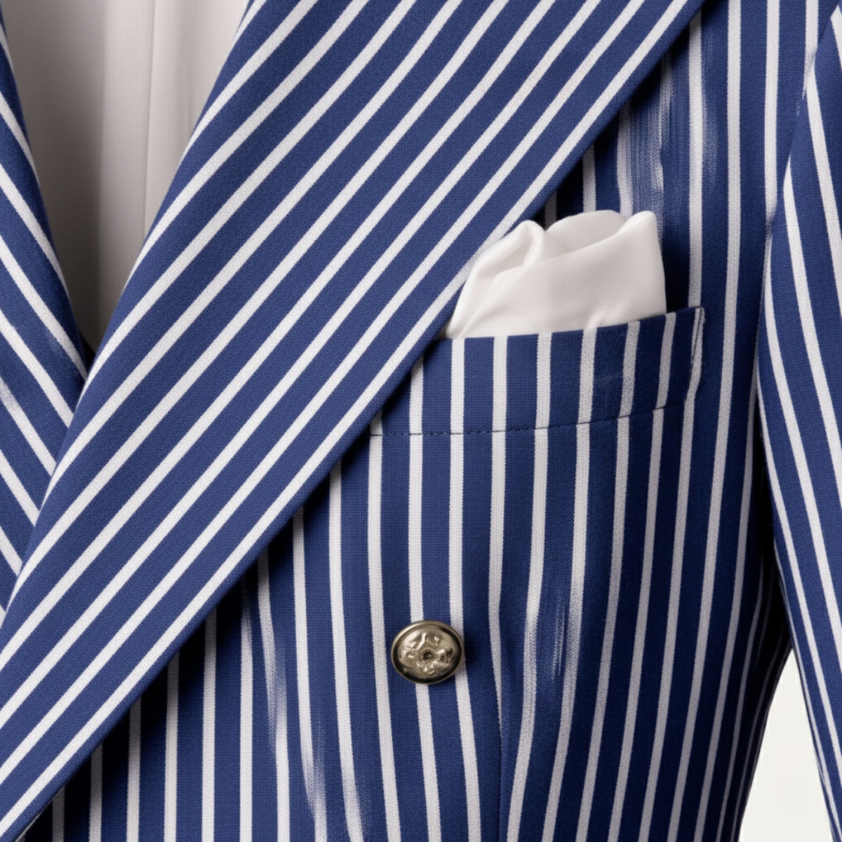 The Loire Men’s Notch Lapel Striped Double Breasted Blazer