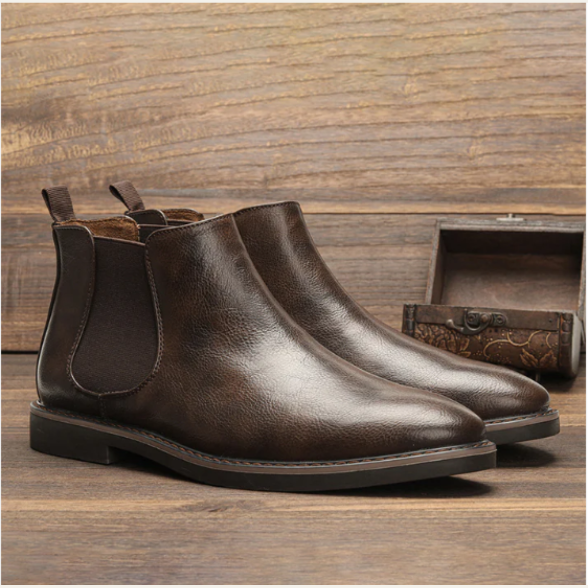 The Fairmont Men’s Sleek Slip On Ankle Leather Dress Boots