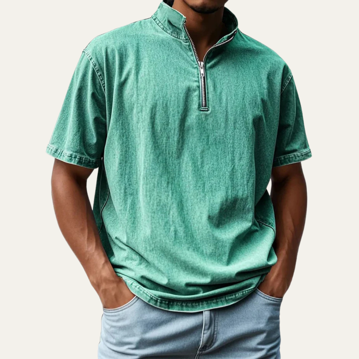 The Wentworth Men’s Trendy Zip Up Collar Shirt