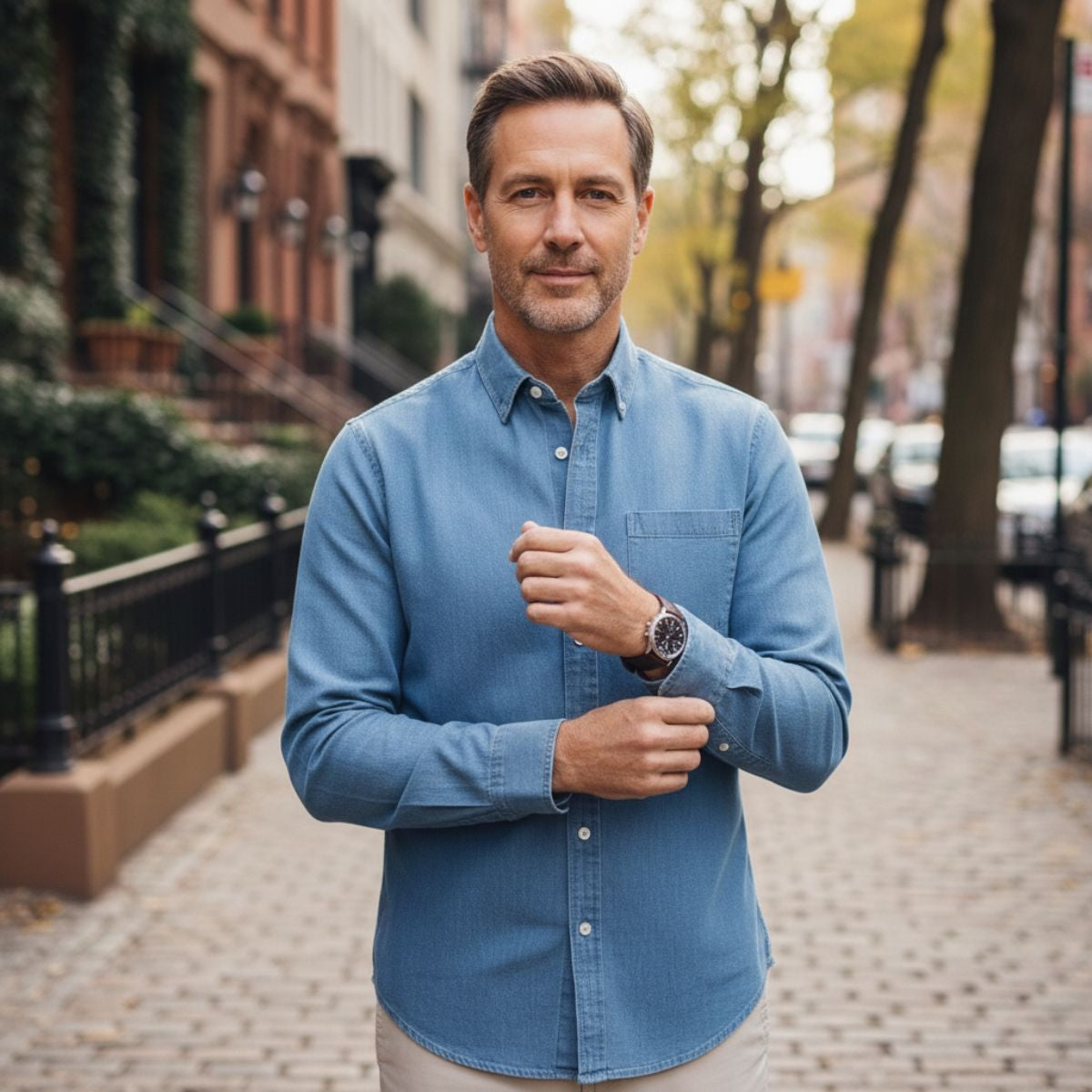 The Boston Casual Denim Shirt for Men