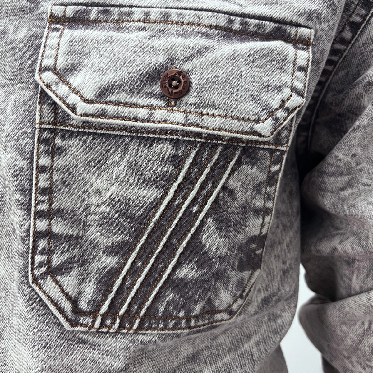 The Windcrest Men’s Casual Button Up Vintage Denim Shirt