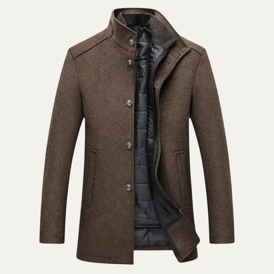 The Broadway Men's Wool Blend Classic Trench Coat