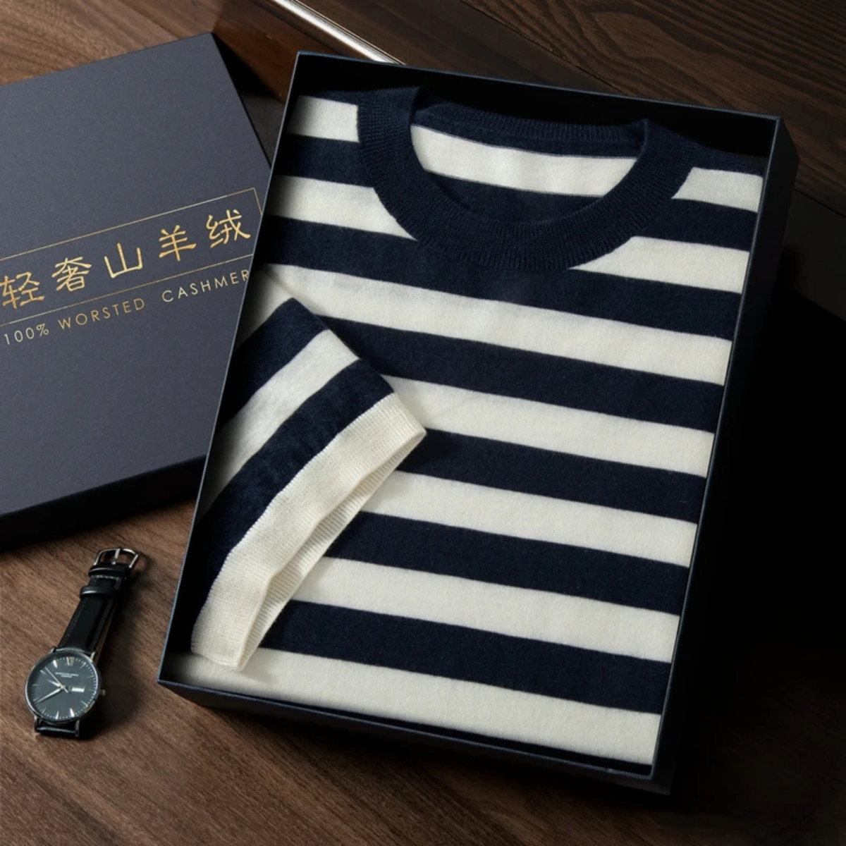The Porto Cesareo Men’s Striped Cashmere Knit T Shirt