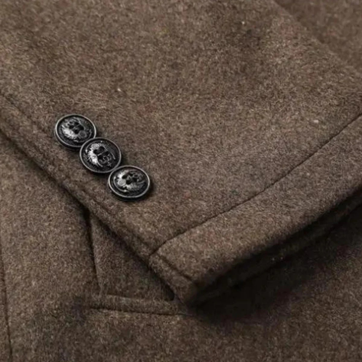 The Broadway Men's Wool Blend Classic Trench Coat