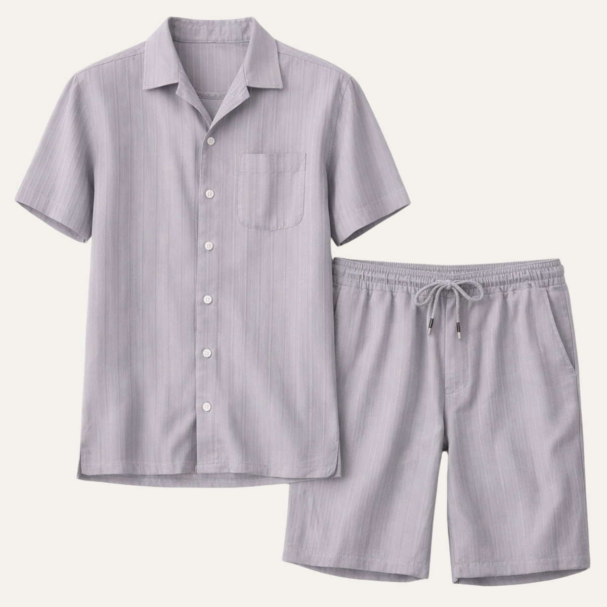 The Cedarfall Men’s Breathable Casual Summer Set – Shirt &amp; Shorts
