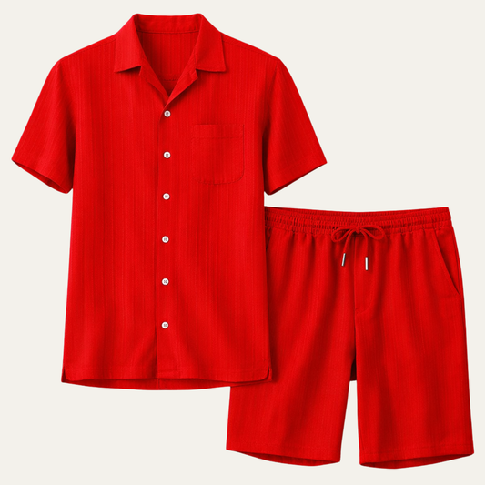 The Meadowhill Men’s Breathable Trendy Summer Set – Shirt & Shorts
