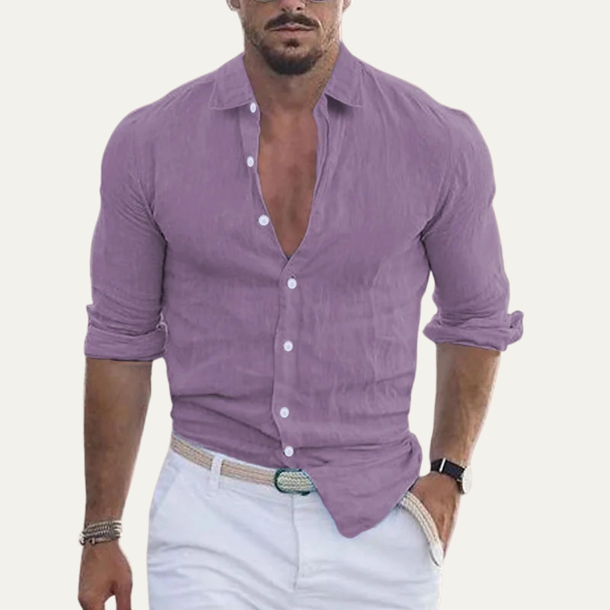 The Oristano Men’s Cotton Linen Button Up Summer Shirt