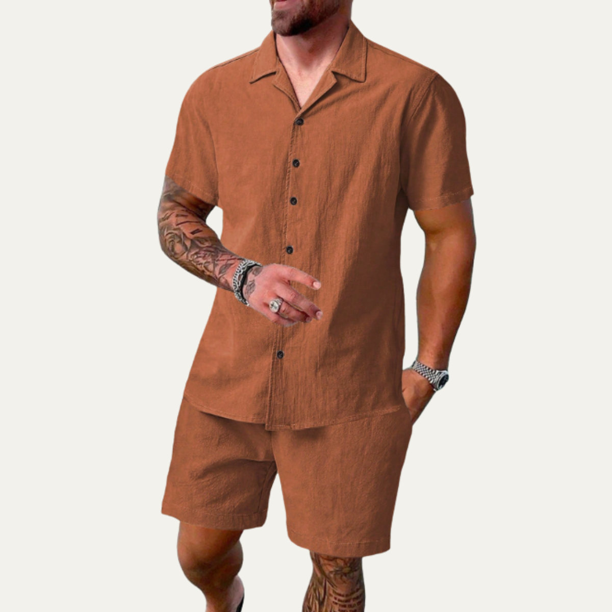 The Stonefield Ridge Men’s Summer Co Ord Set – Shirt & Shorts
