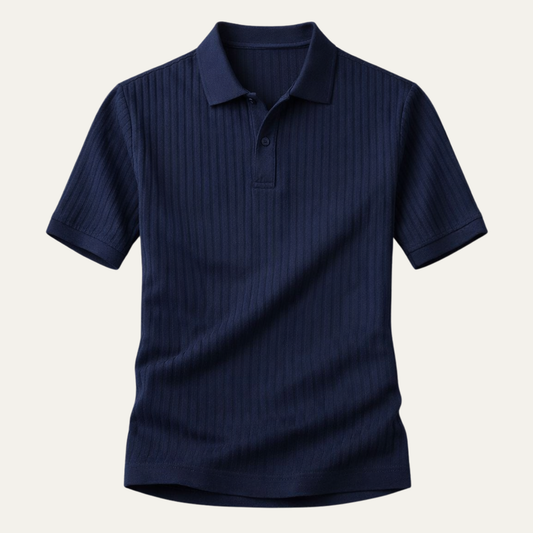 The Roma Men’s Stretch Ribbed Casual Polo Shirt