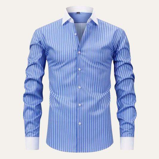 The Cresthill Men’s Slim Fit Striped Button Down Dress Shirt