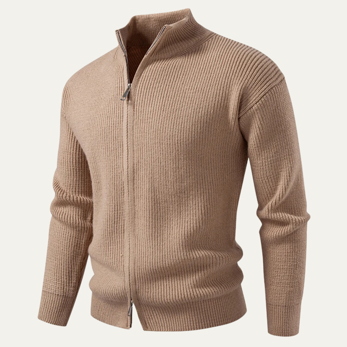The Lothian Men's Trendy Collar Stand Knit Zip Cardigan Sweater