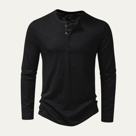 The Berkshire Men’s Casual Button Neck Henley Cotton T Shirt