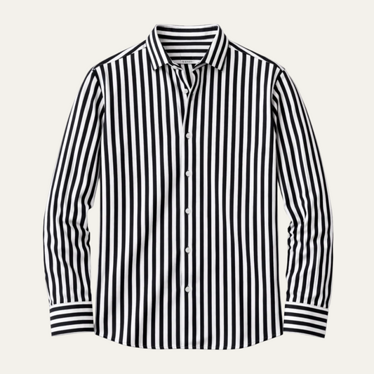The Piacenza Men’s Casual Button Down Printed Striped Shirt